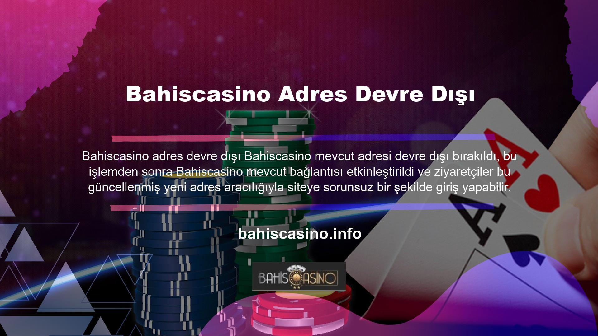 Bahiscasino mevcut bağlantı etkinleştirildi ve ziyaretçiler bu güncellenmiş yeni adres aracılığıyla herhangi bir sorun olmadan siteye giriş yapabilirler